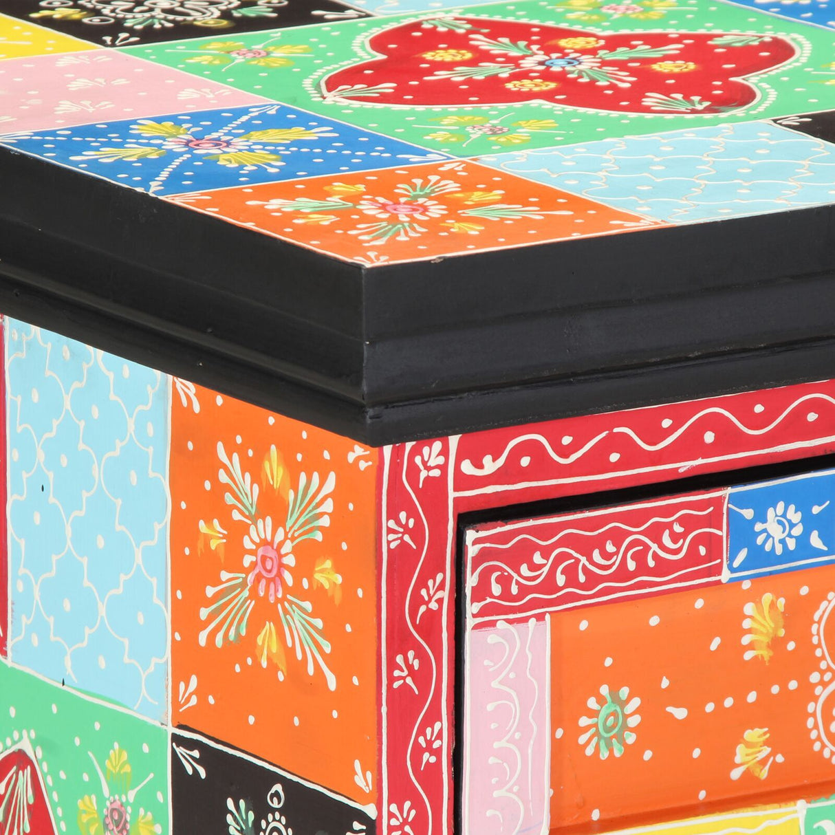 Multicolored Drawer Cabinet - 40X40X60 Cm Solid Mango Wood