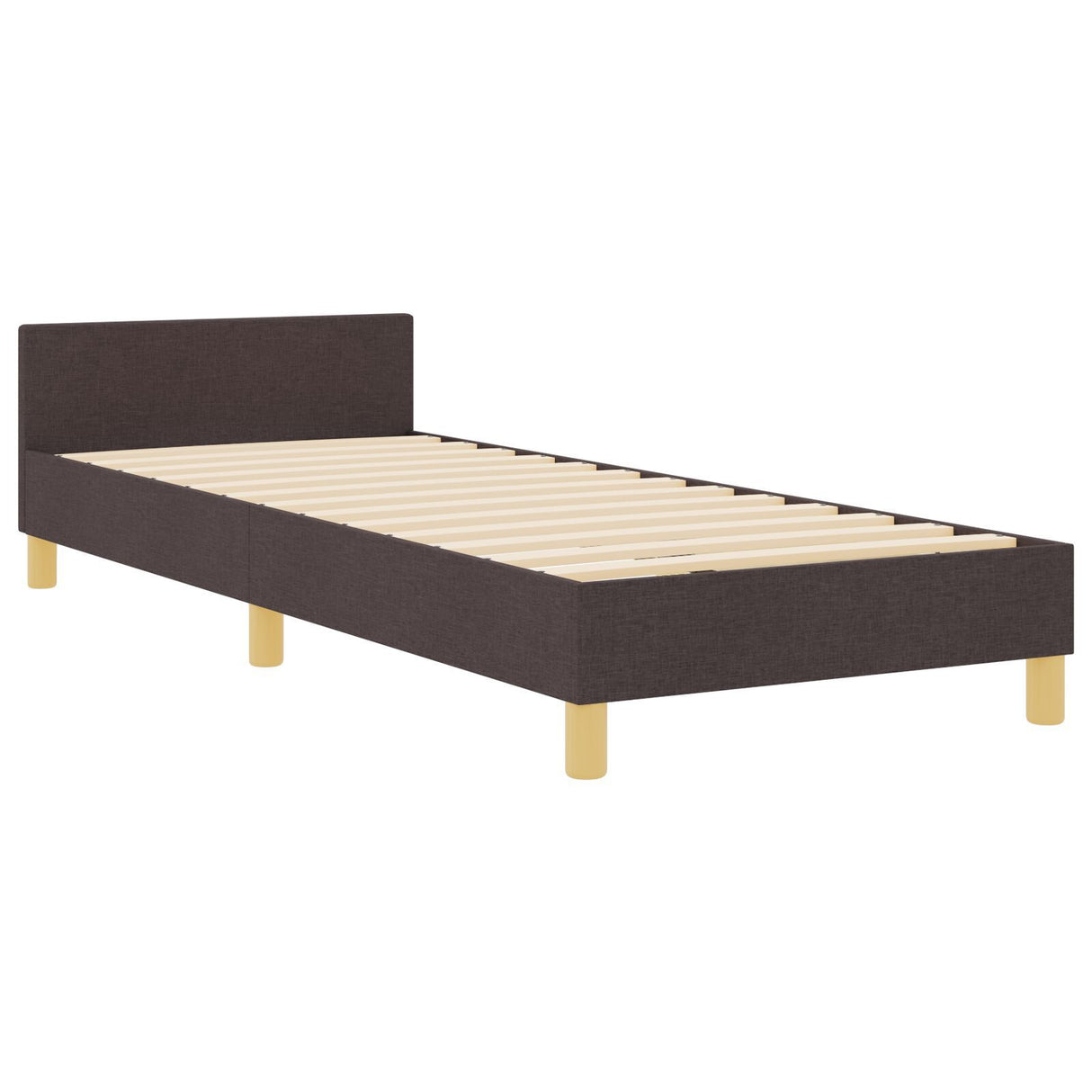 Bed Frame In Dark Brown, 80X200 Cm, Fabric
