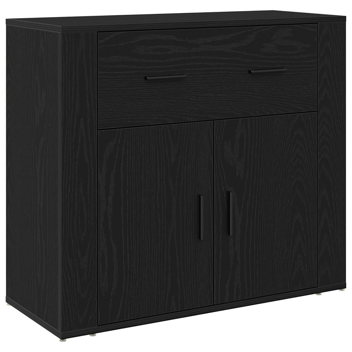 Highboard Black Oak 80X33X150 Cm Engineered Wood