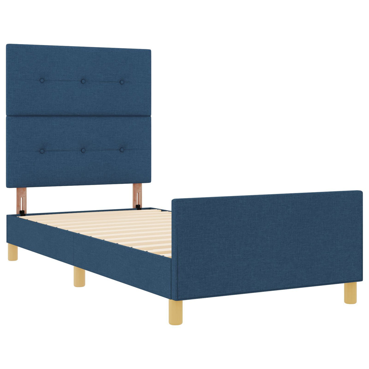 Bed Frame In Blue, 80X200 Cm, Fabric