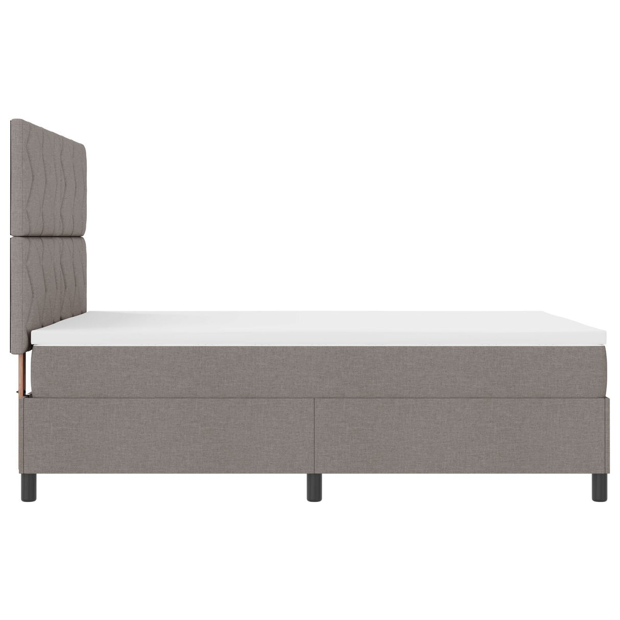 Box Spring Bed With Mattress & Led Taupe 160X200 Cm Fabric