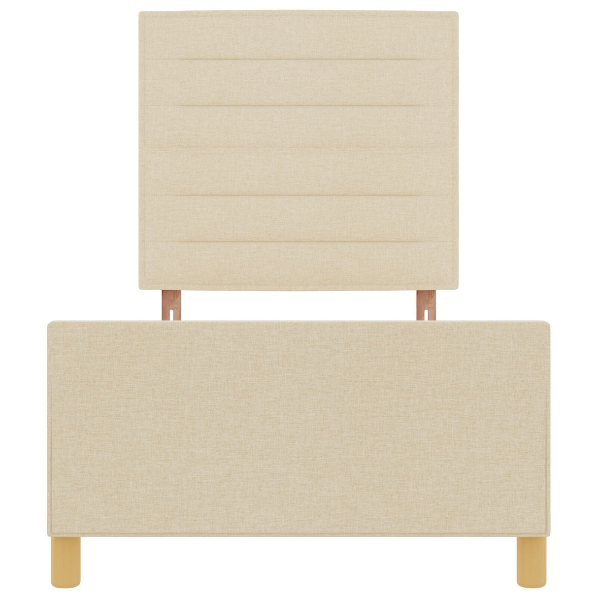 Cream Bed Frame 100X200 Cm Fabric