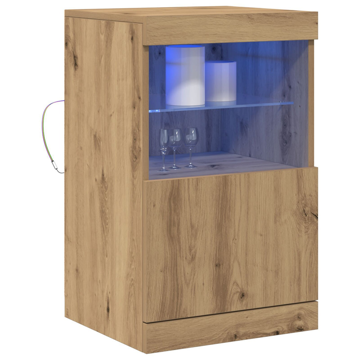 Sideboard With Led Lights Artisan Oak 41X37X67 Cm