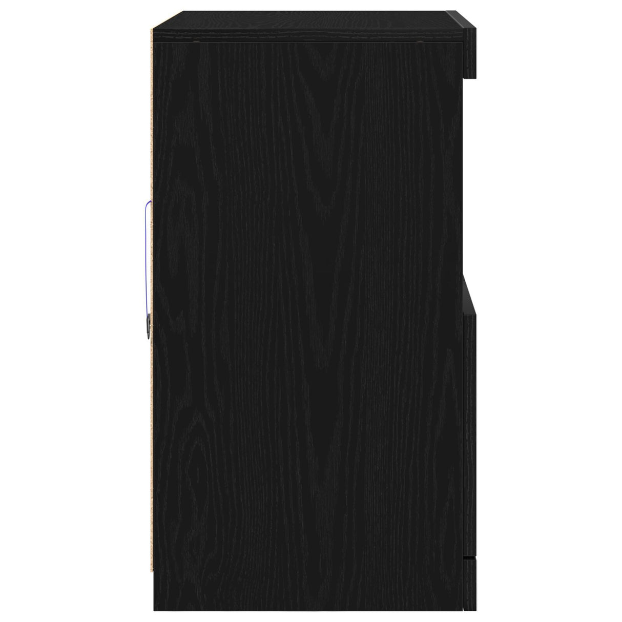 Sideboard With Led Lights Black Oak 60X37X67 Cm