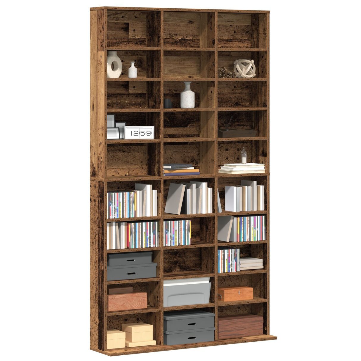Cd Cabinet - Old Wood - 101X23X177.5 Cm - Engineered Wood