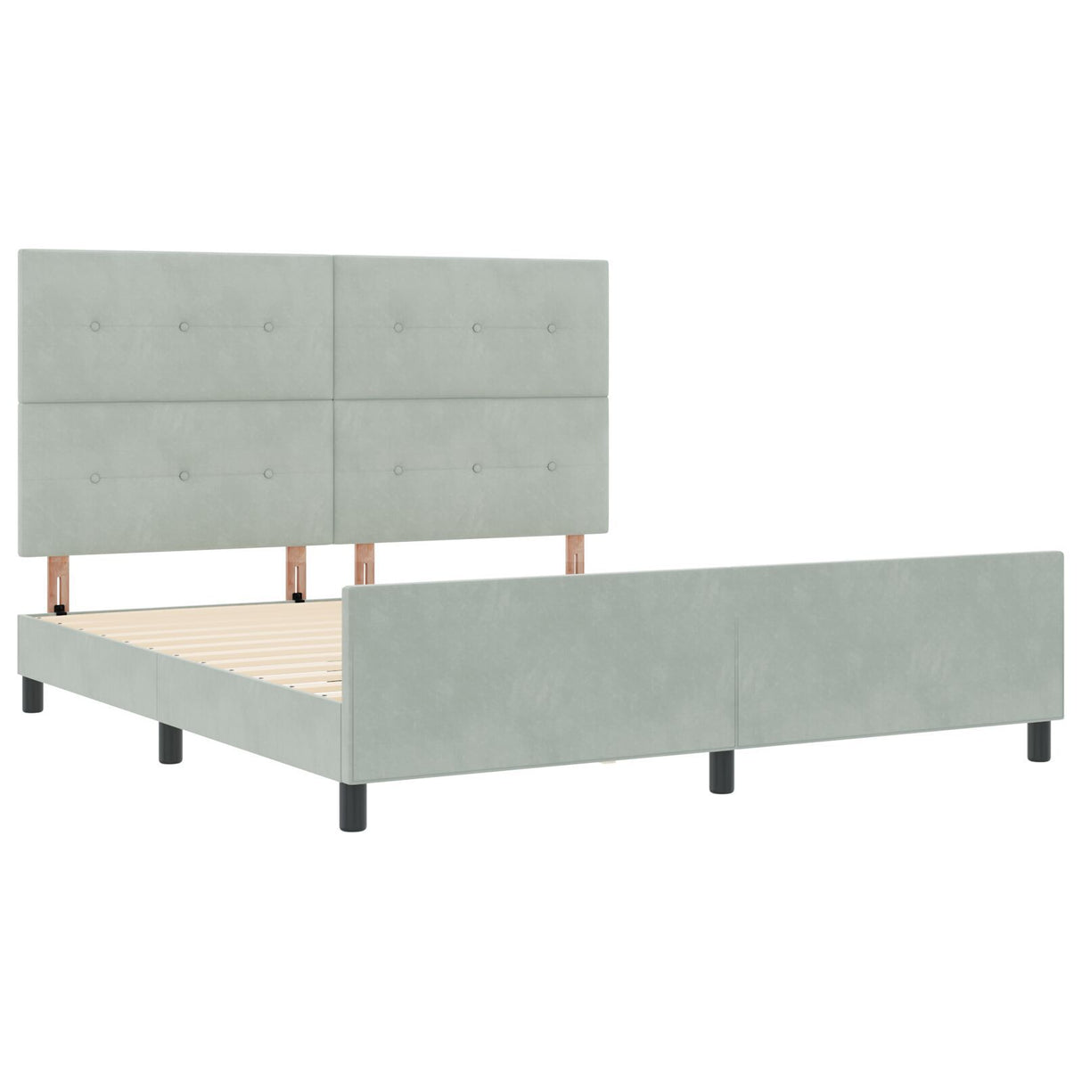 Bed Frame Light Grey 180X200 Cm Velvet
