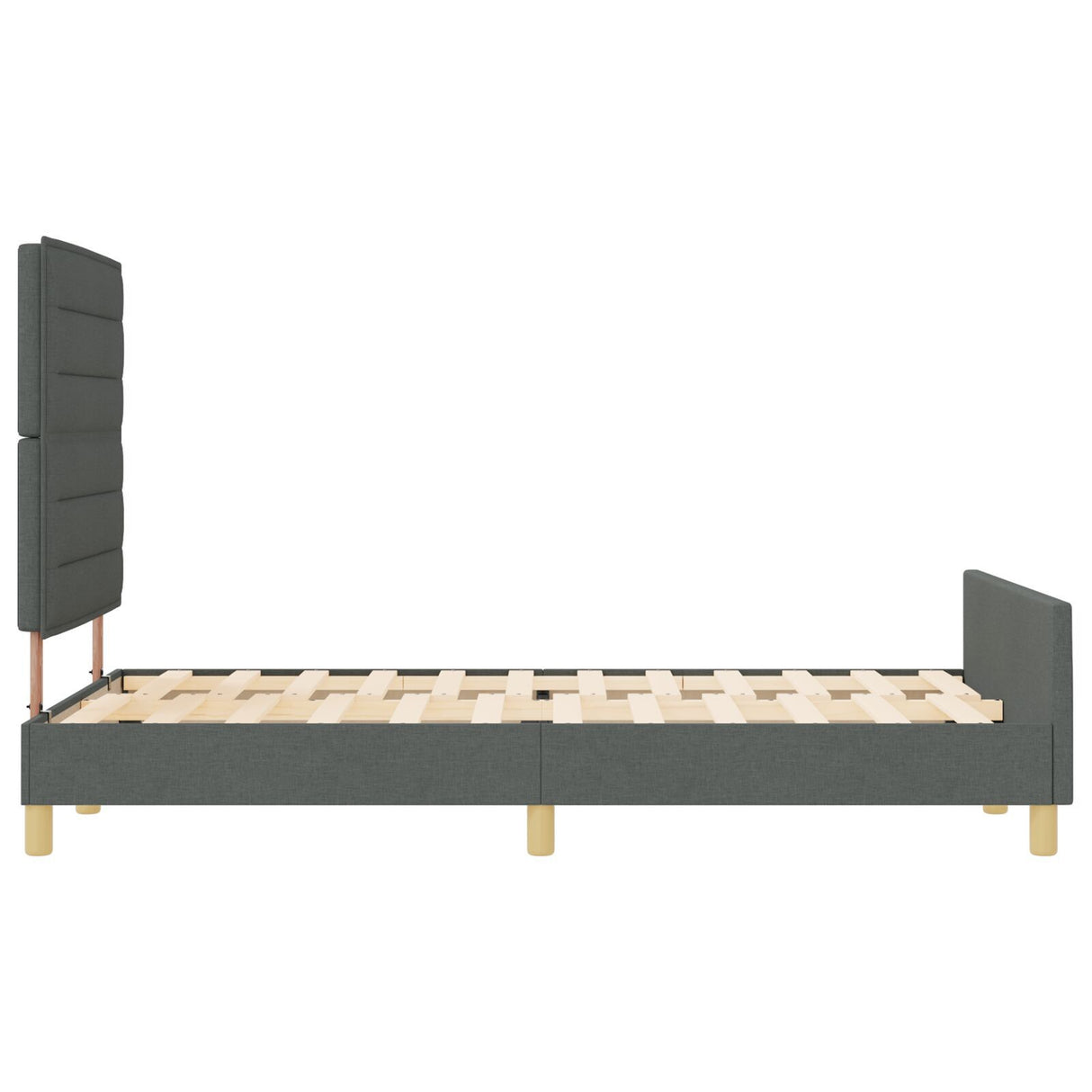 Dark Grey Fabric Bed Frame 140X190 Cm