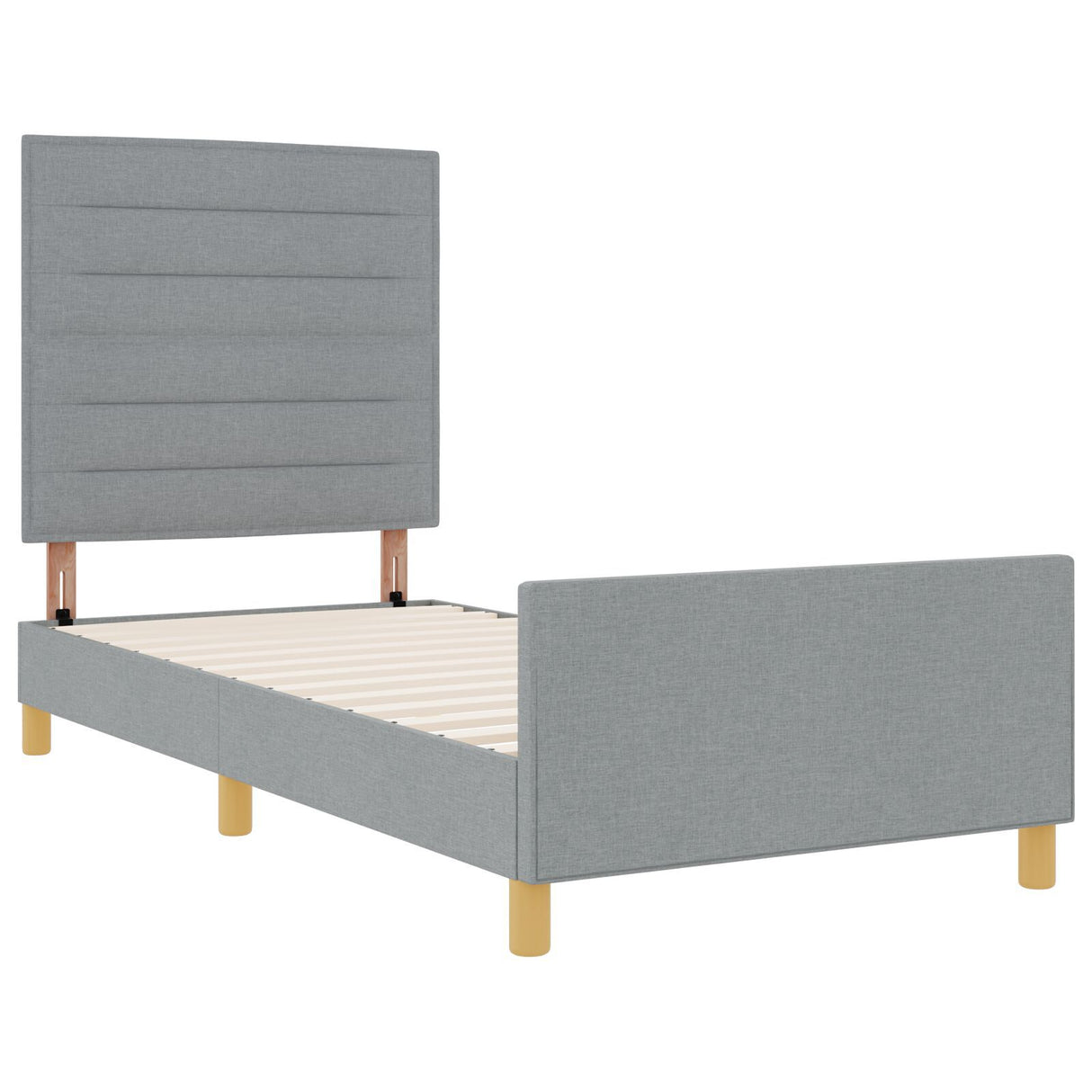 Bed Frame Light Grey 100X200 Cm Fabric