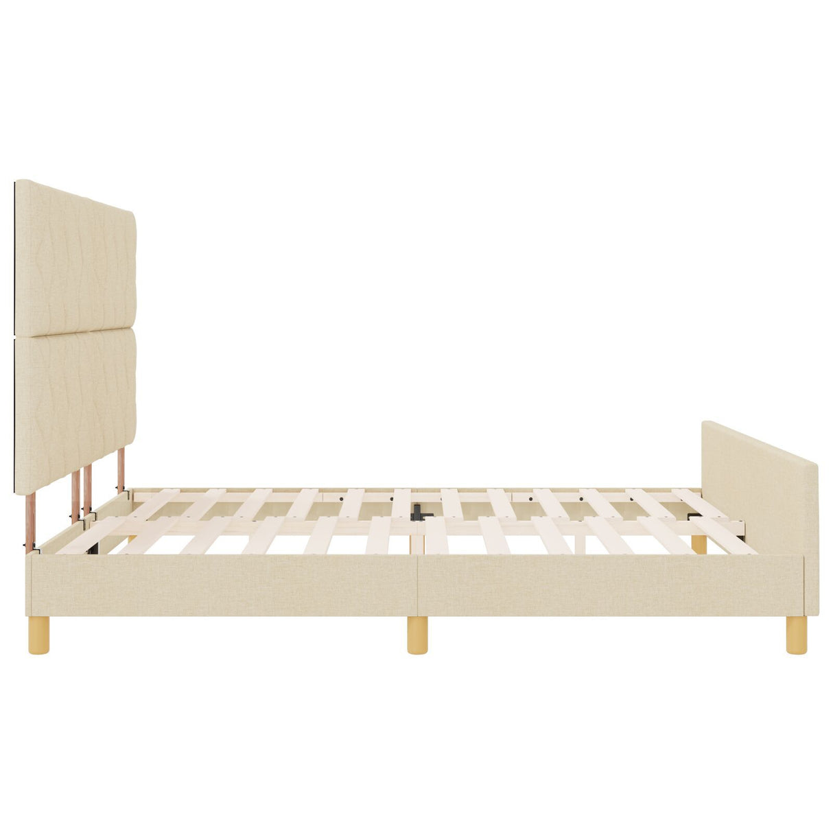 Cream Bed Frame 180X200 Cm Fabric