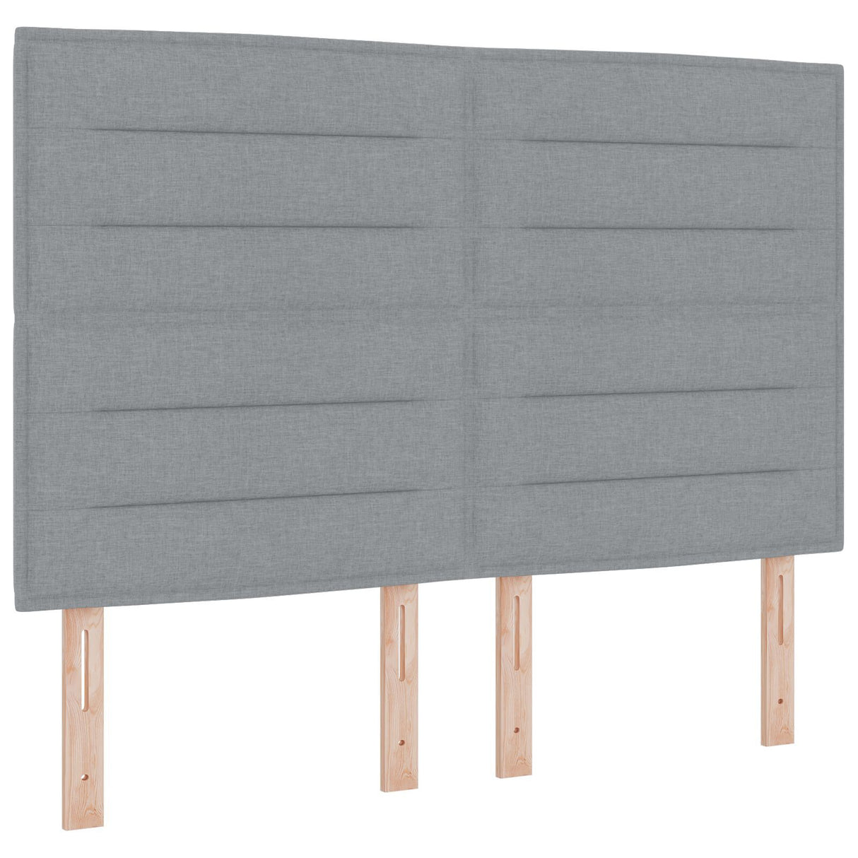 Bed Frame In Light Grey, 140X200 Cm, Fabric