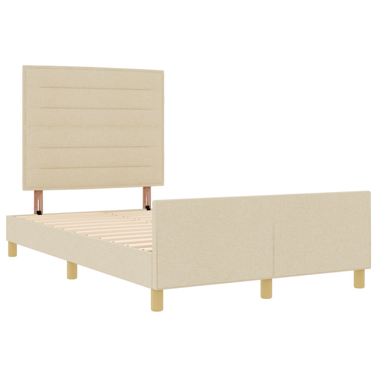 Cream Bed Frame 160X200 Cm Fabric