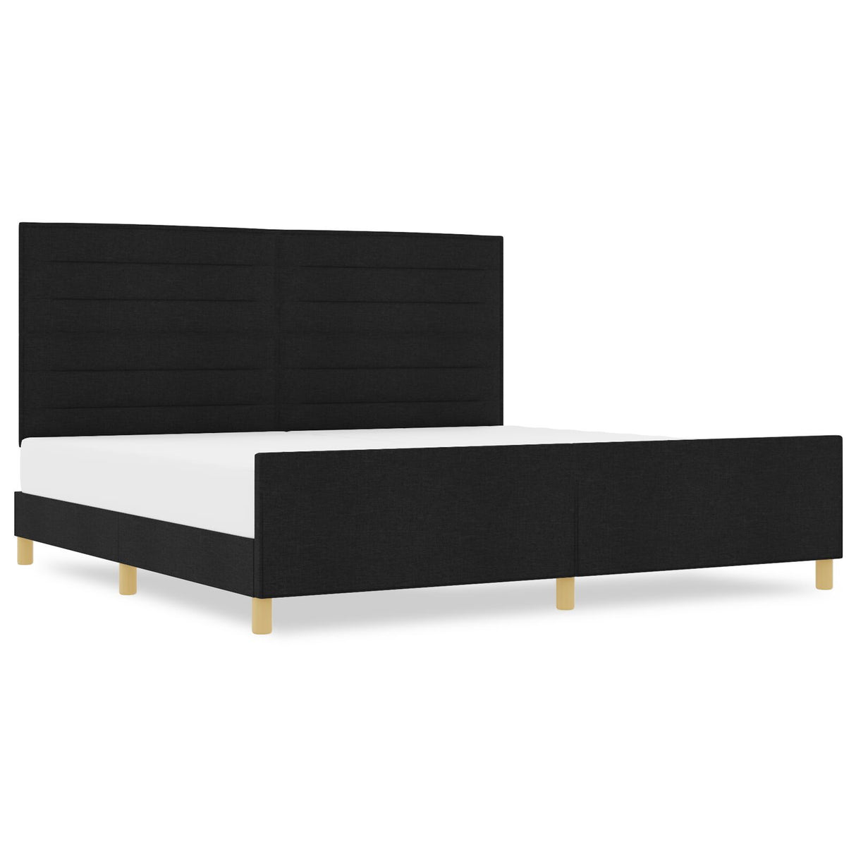 Black Fabric Bed Frame 200X200 Cm