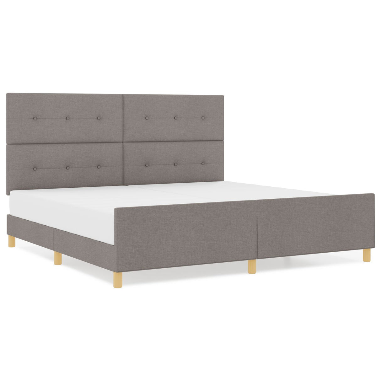 Taupe Bed Frame 200X200 Cm Fabric