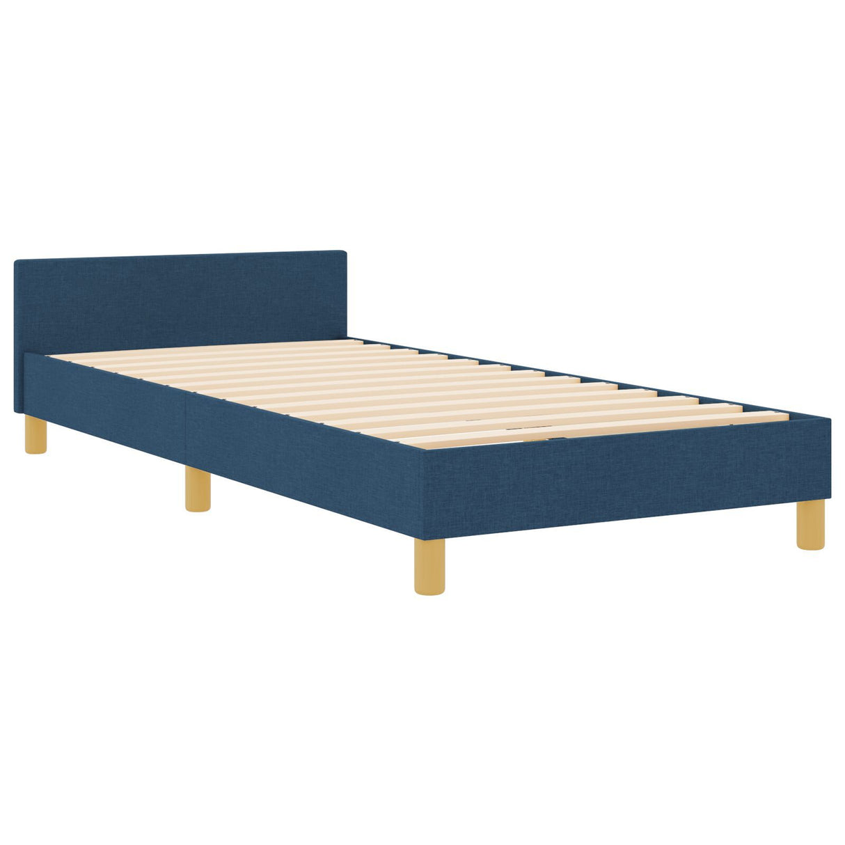Bed Frame In Blue, 80X200 Cm, Fabric