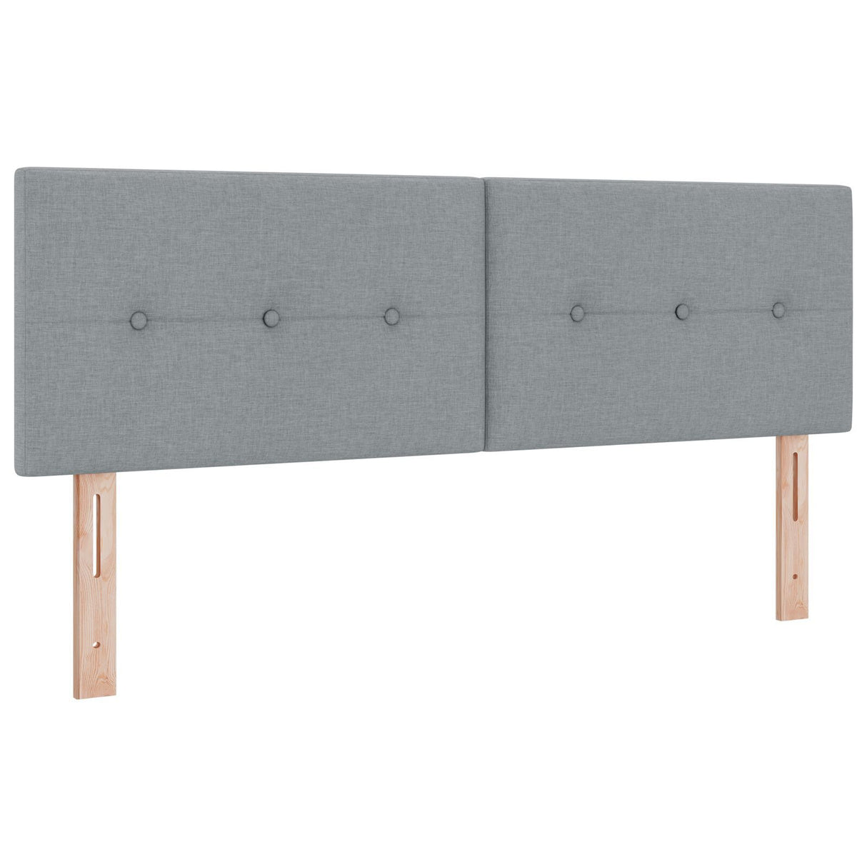 Box Spring Bed With Mattress & Led Light Grey 140X200 Cm Fabric