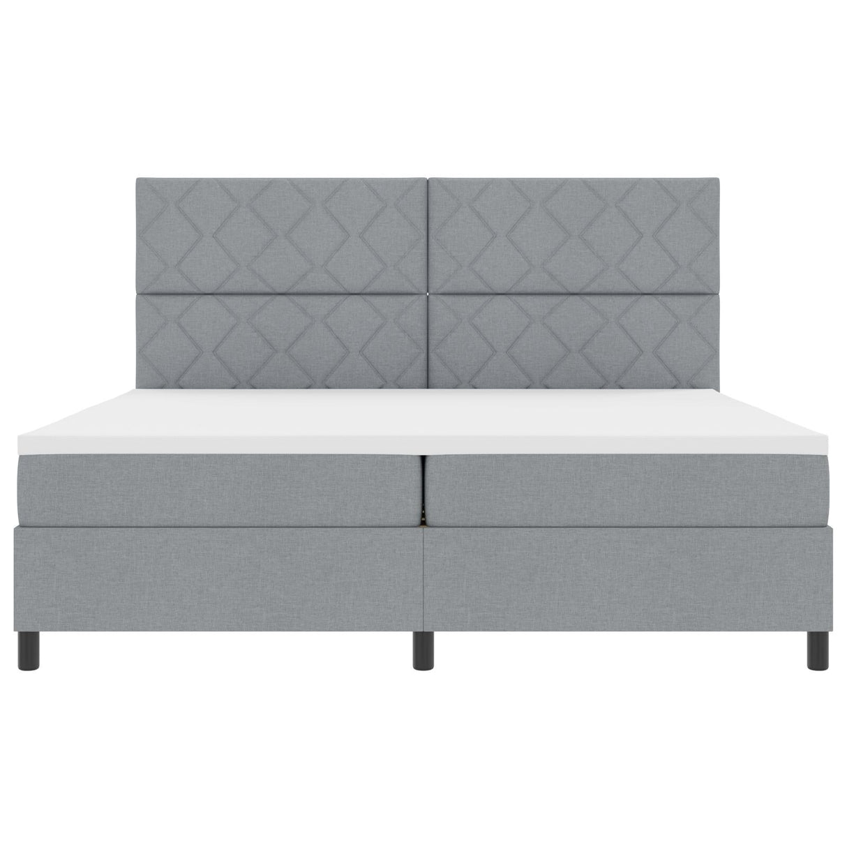 Box Spring Bed With Mattress & Led Light Grey 200X200 Cm Fabric