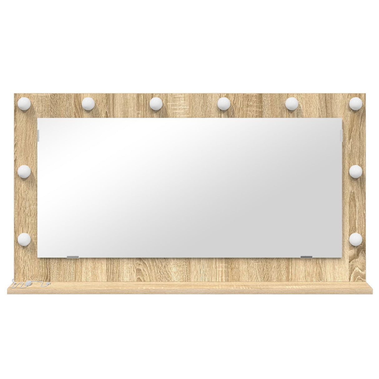 Vanity Mirror Sonoma Oak Mdf, Glass 100 X 55 X 18 Cm