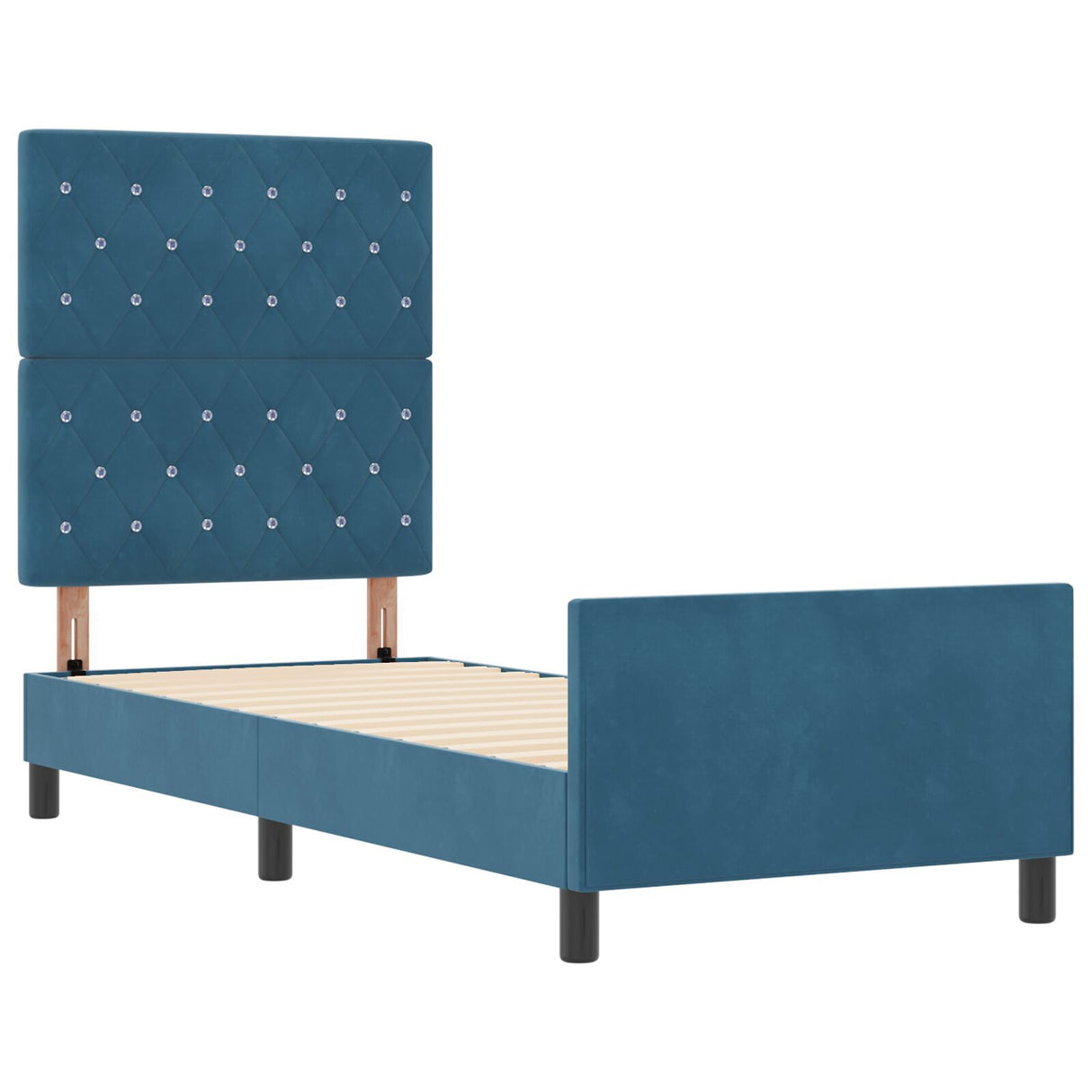 Bed Frame Dark Blue 80X200 Cm Velvet