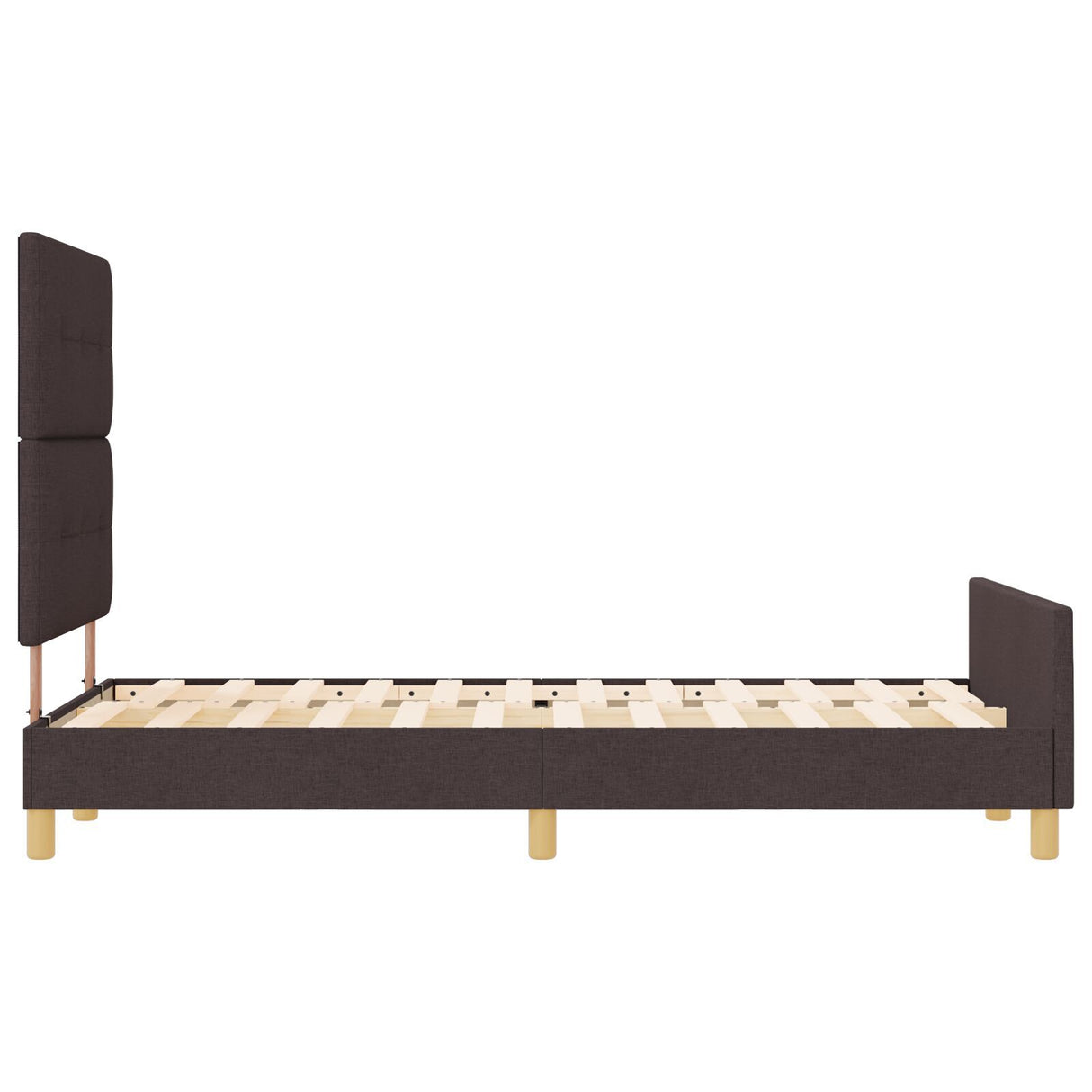 Bed Frame Dark Brown 120X200 Cm Fabric