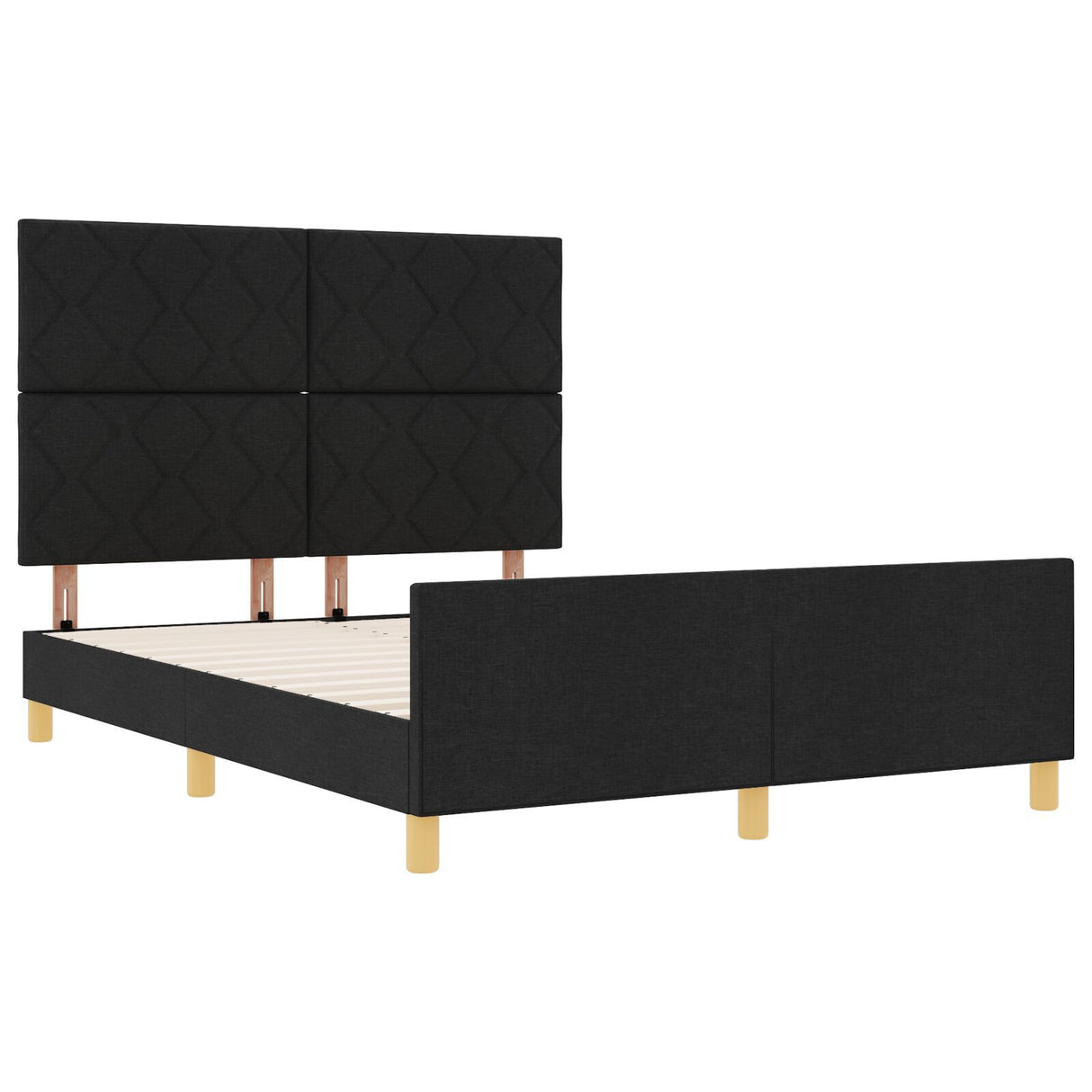 Bed Frame Black 140X200 Cm Fabric