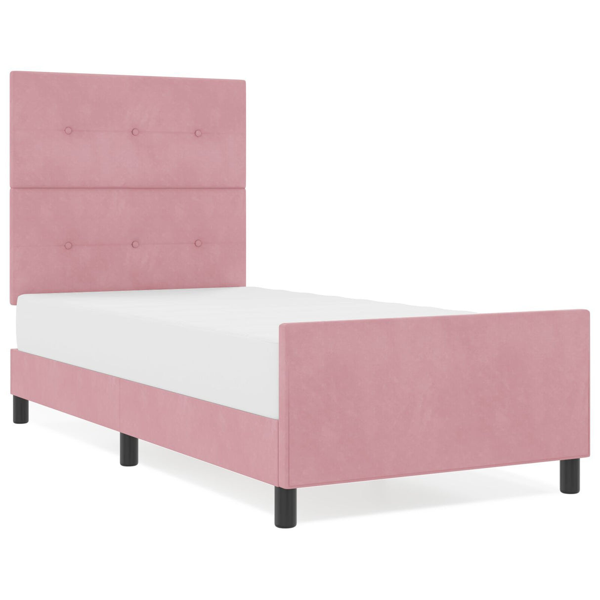 Bed Frame Pink 100X200 Cm Velvet