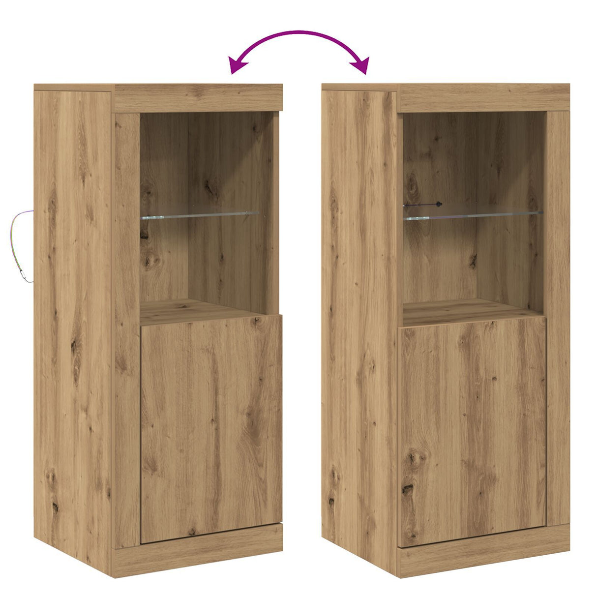 Sideboard With Led Lights Artisan Oak 41X37X100 Cm