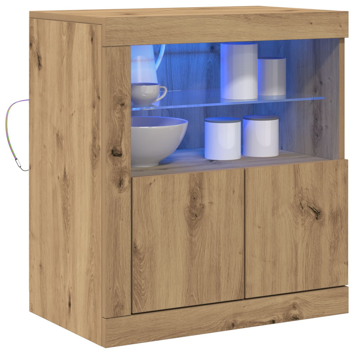 Sideboard With Led Lights Artisan Oak 60,5X37X67 Cm