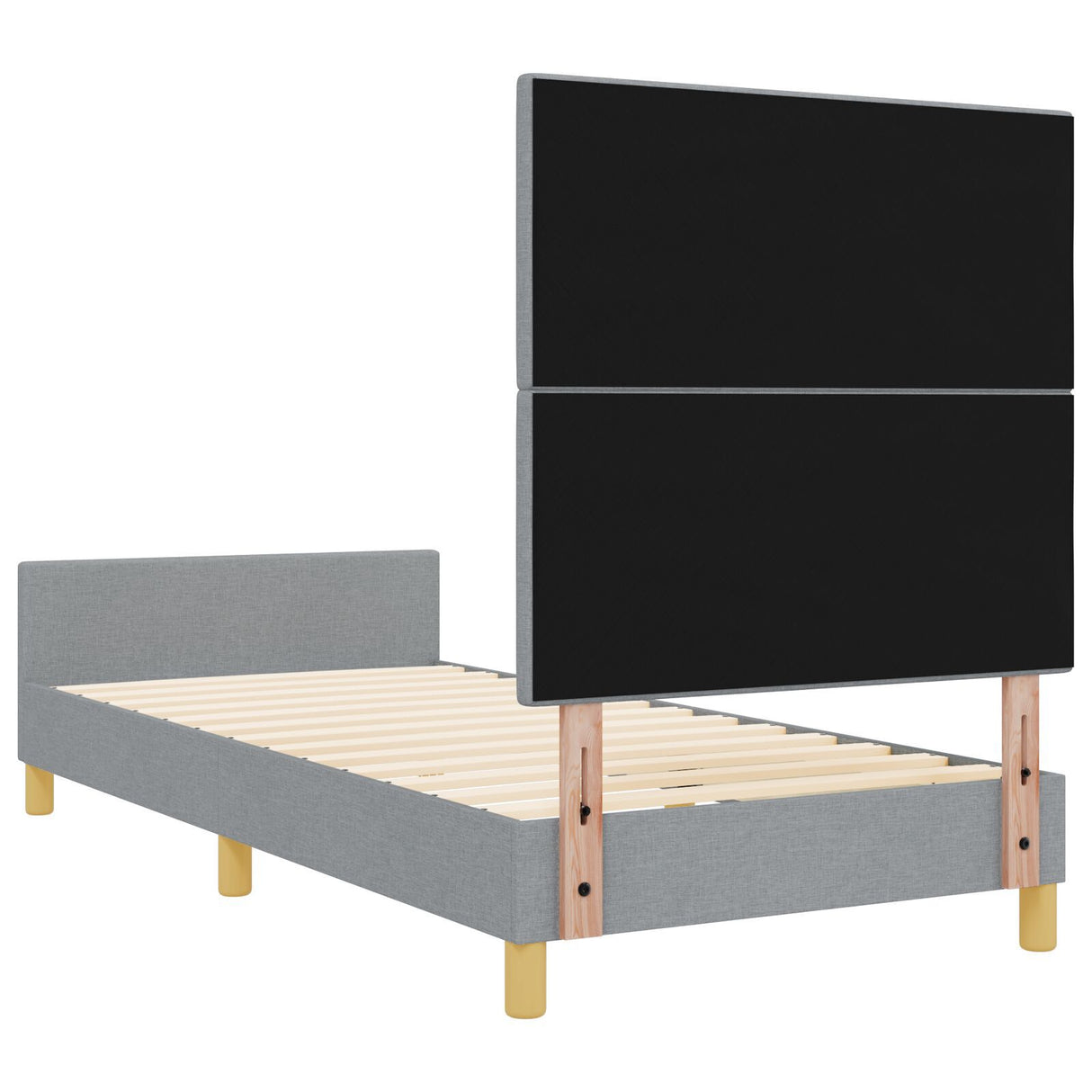 Bed Frame Light Grey 100X200 Cm Fabric