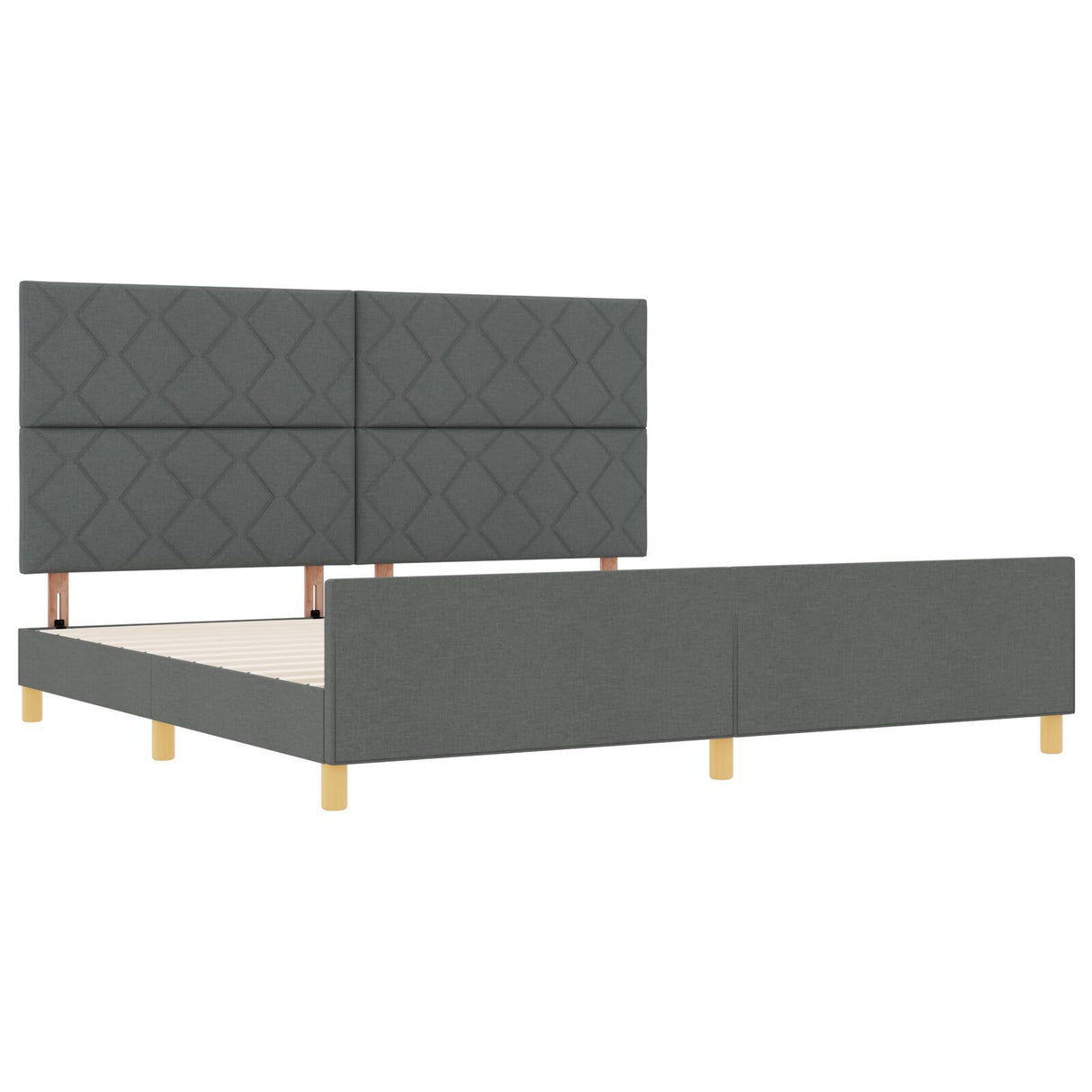 Dark Grey Fabric Bed Frame 200X200 Cm