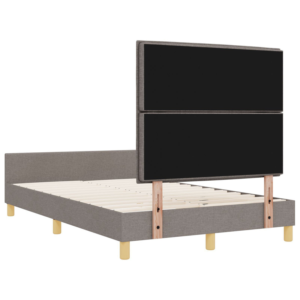 Bed Frame In Taupe - 120X200 Cm, Fabric