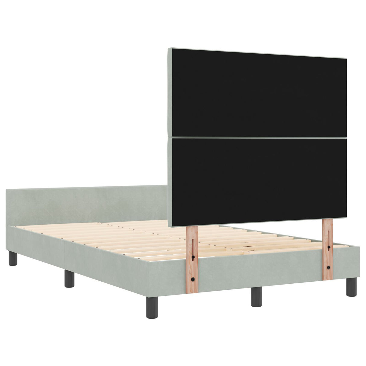Bed Frame Light Grey 120X200 Cm Velvet