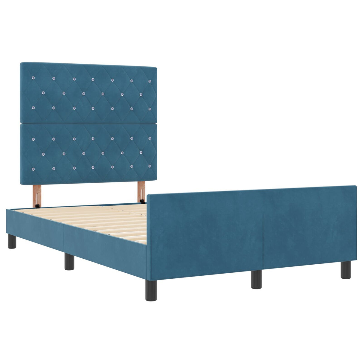 Bed Frame Dark Blue 120X200 Cm Velvet