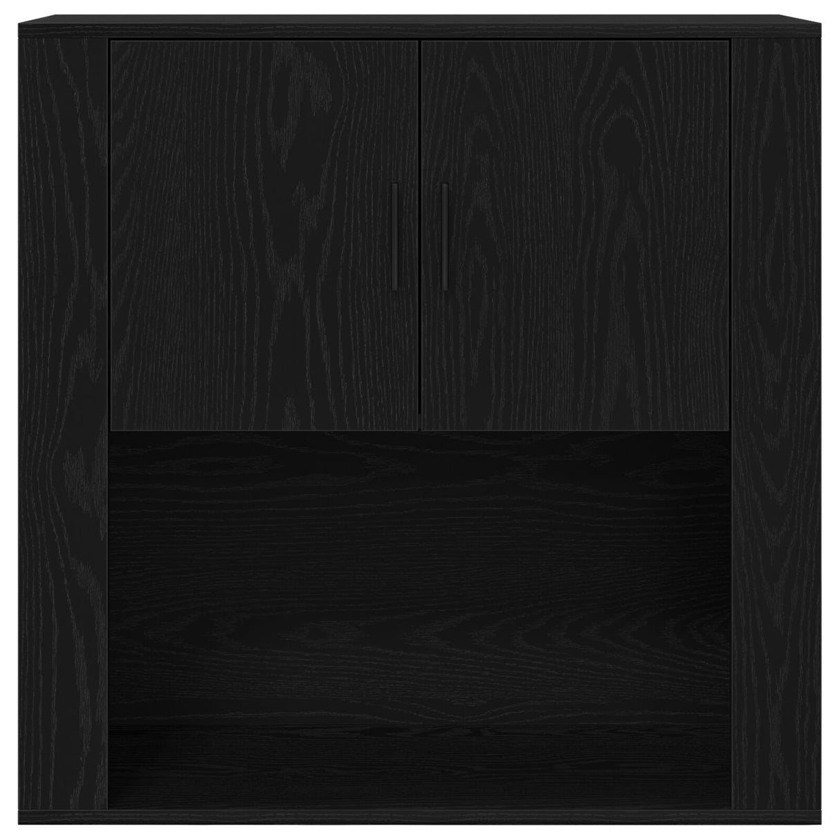 Highboard Black Oak 80X33X150 Cm Engineered Wood