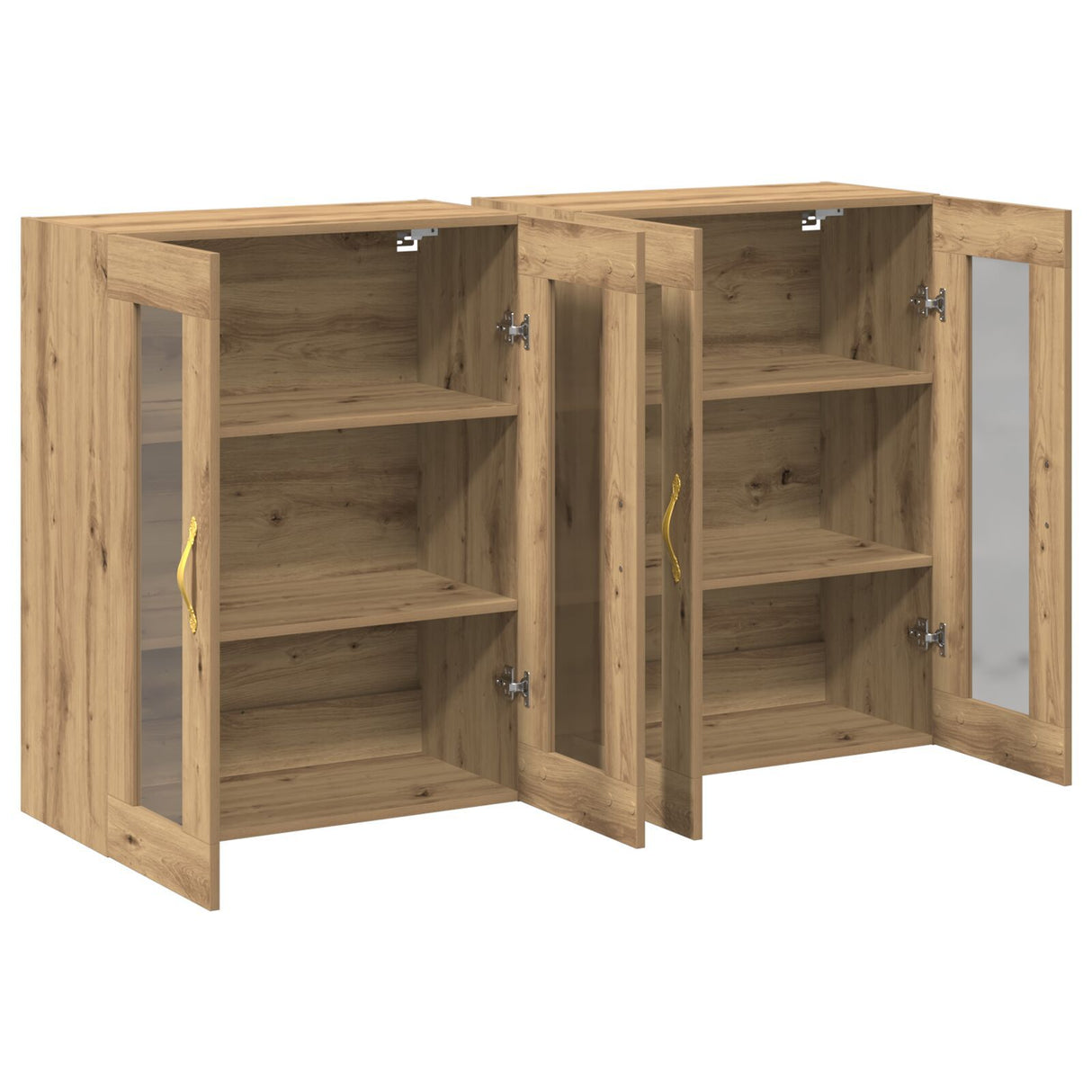 Wall Mounted Cabinets 2 Pcs Artisan Oak 69,5X34X90 Cm Engineered Wood