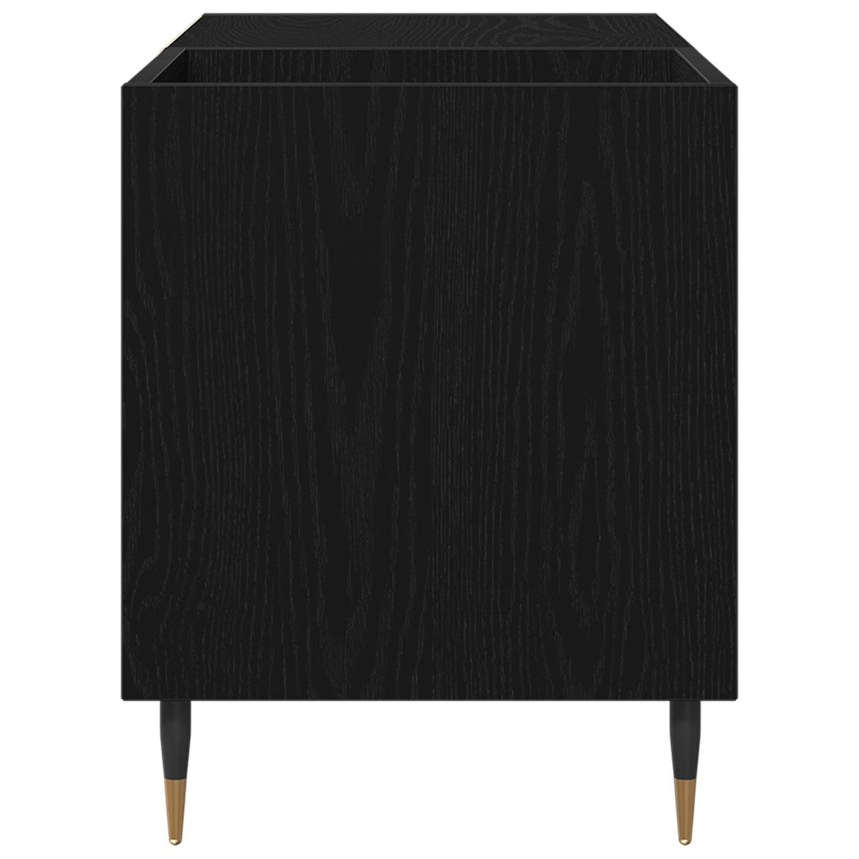 Record Cabinet Black Oak 84,5X38X48 Cm Engineered Wood
