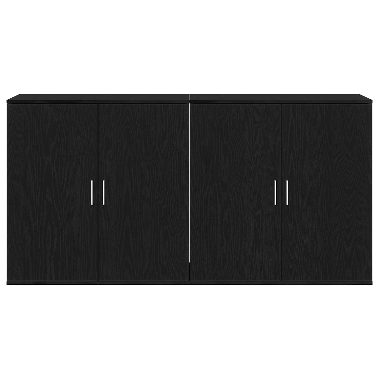 Sideboards 2 Pcs Black Oak 79X38X80 Cm Engineered Wood