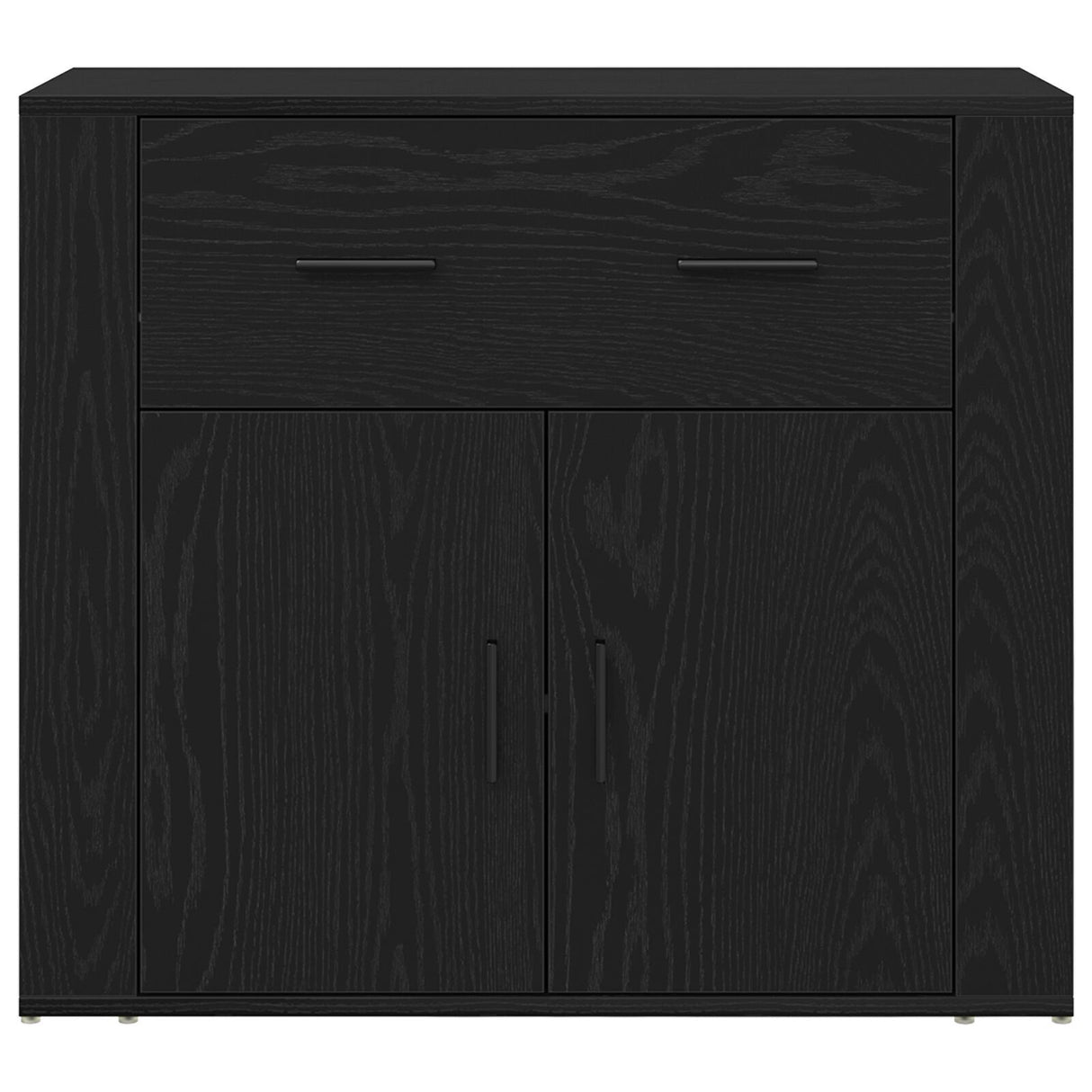 Sideboard Black Oak 80X33X70 Cm Engineered Wood