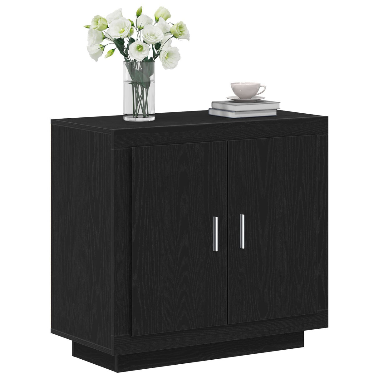 Sideboard Black Oak 80X40X75 Cm Engineered Wood