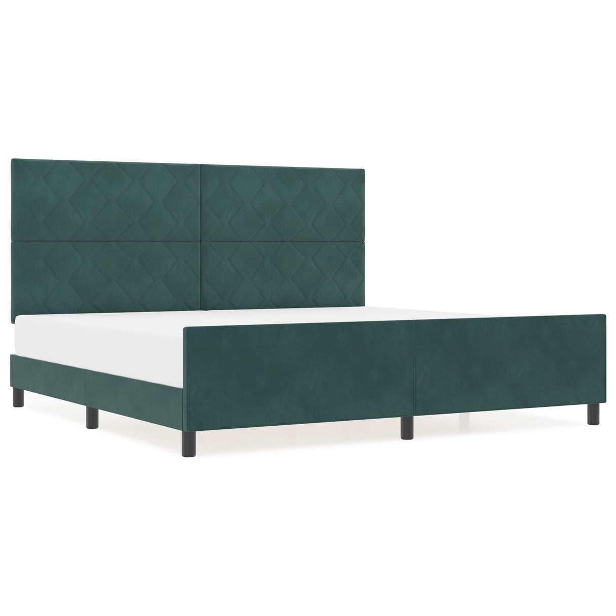 Bed Frame Dark Green 200X200 Cm Velvet