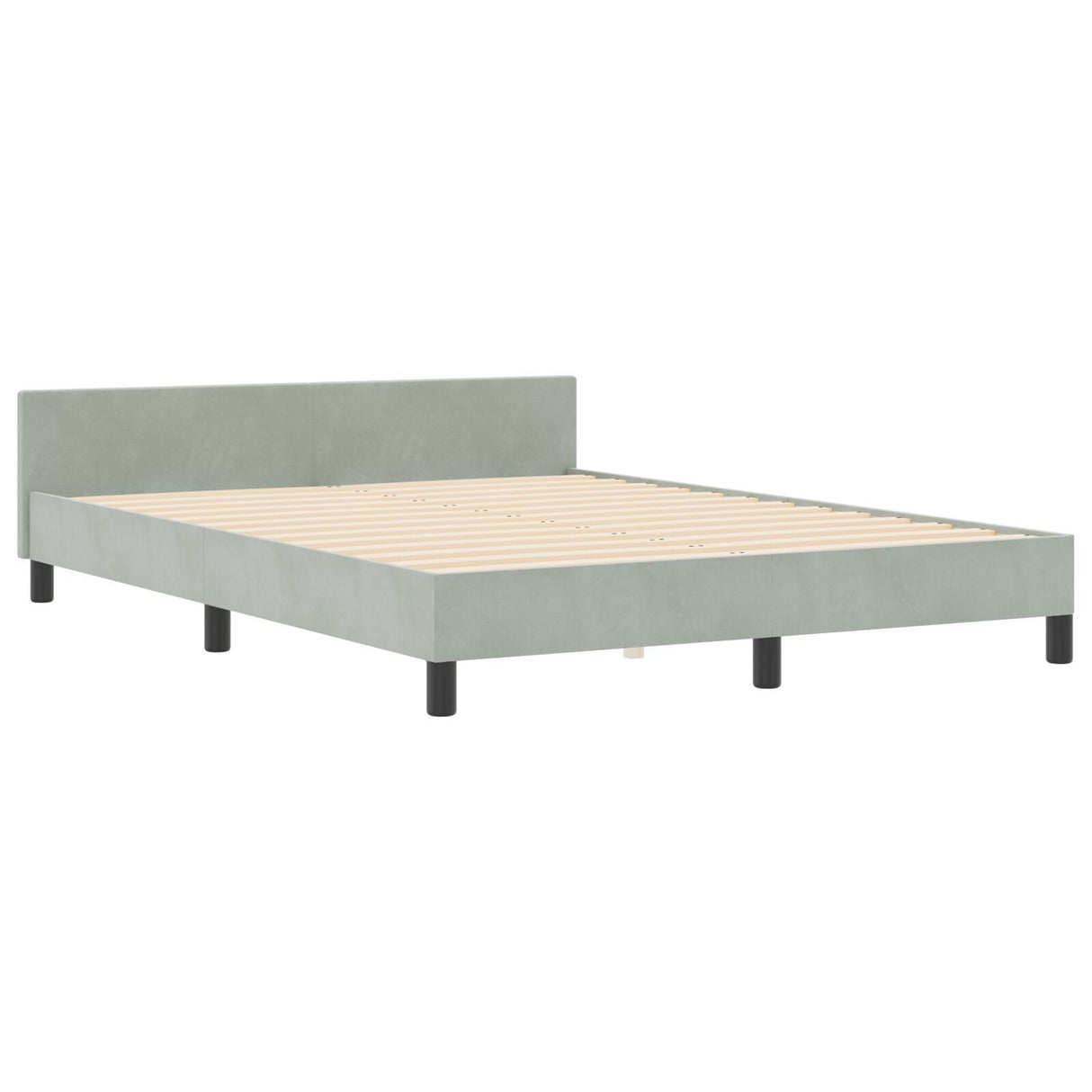 Bed Frame Light Grey 160X200 Cm Velvet