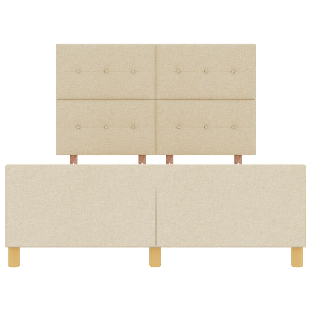 Cream Bed Frame 140X200 Cm Fabric