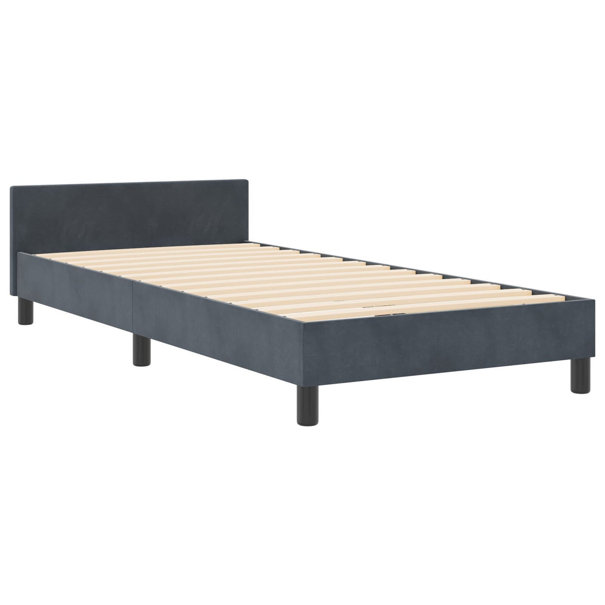Bed Frame Dark Grey 90X200 Cm Velvet