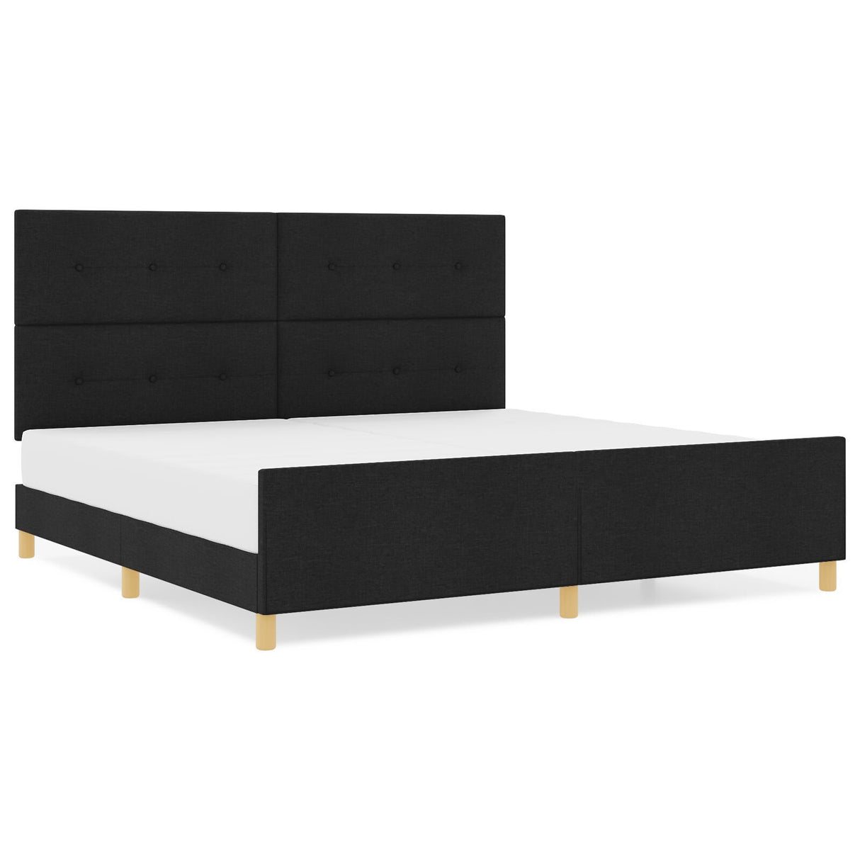 Bed Frame Black 200X200 Cm Fabric