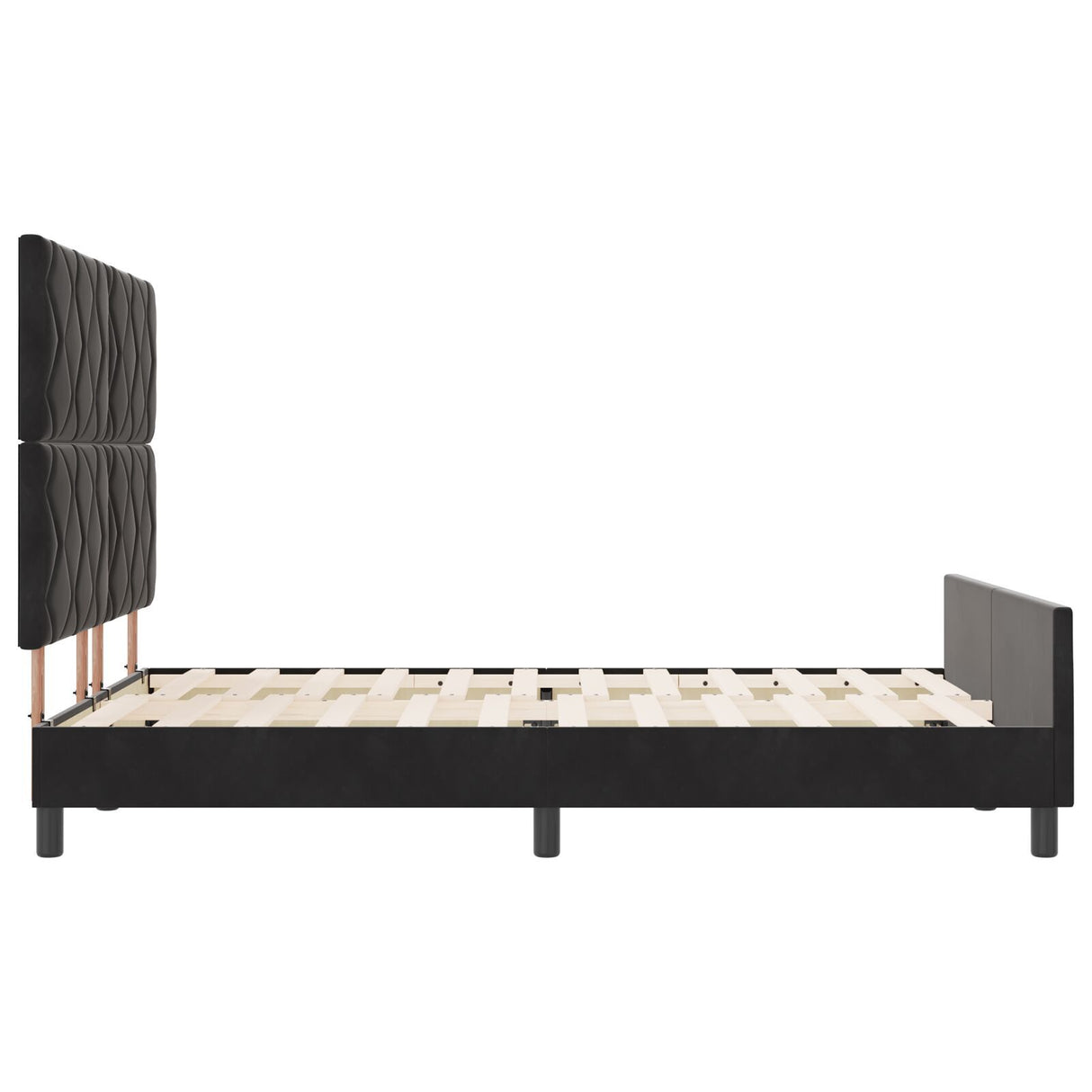 Bed Frame Black 140X200 Cm Velvet