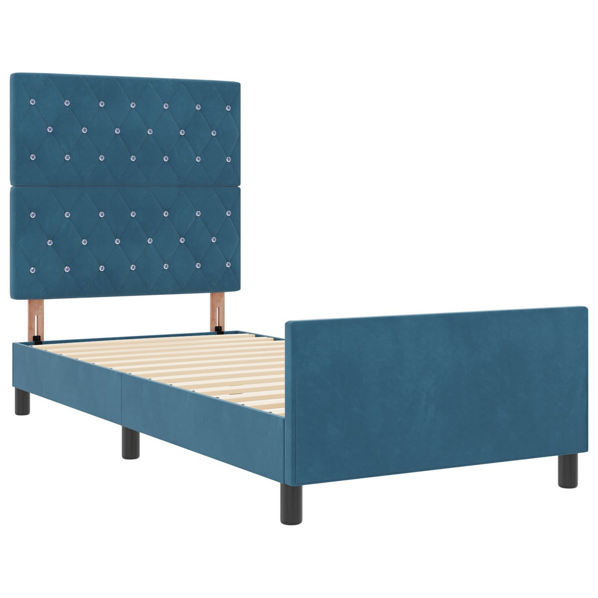 Bed Frame Dark Blue 90X200 Cm Velvet