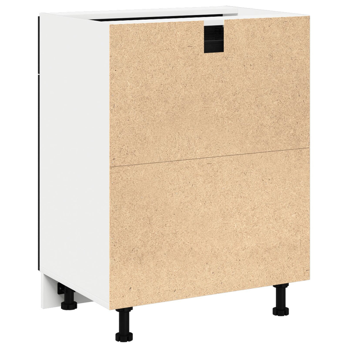 Black Oak Drawer Bottom Cabinet - 60X46X81.5 Cm Made From Engineered Wood