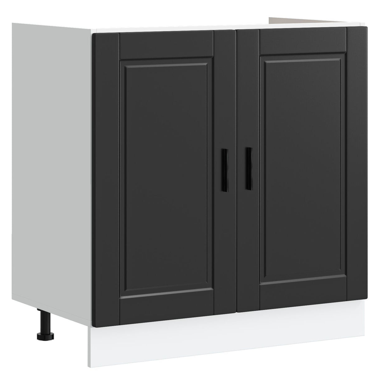 Porto Sink Base Cabinet With Sink - Black - 80X46X84.5 Cm - Made Of Engineered Wood