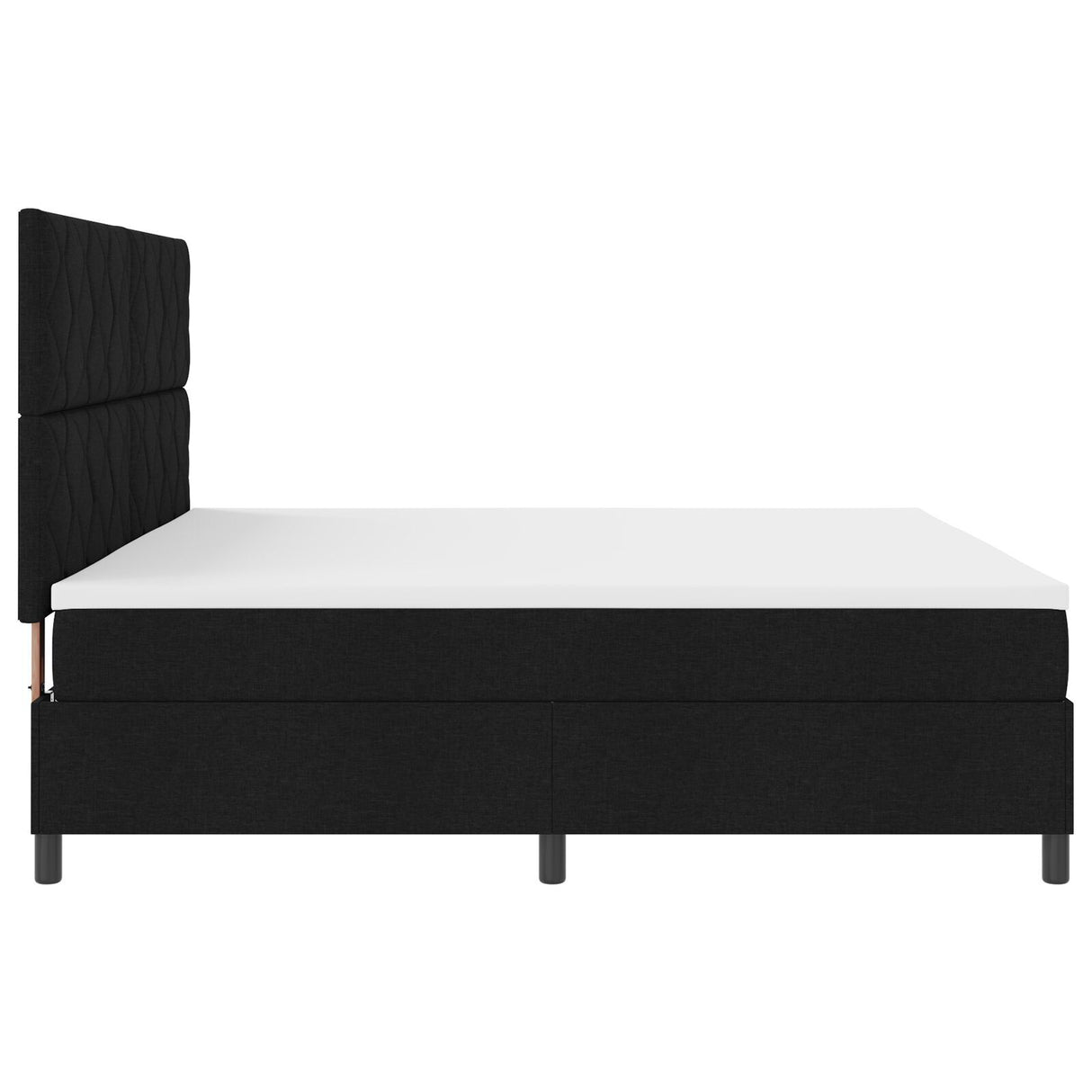 Box Spring Bed With Mattress & Led Black 200X200 Cm Fabric