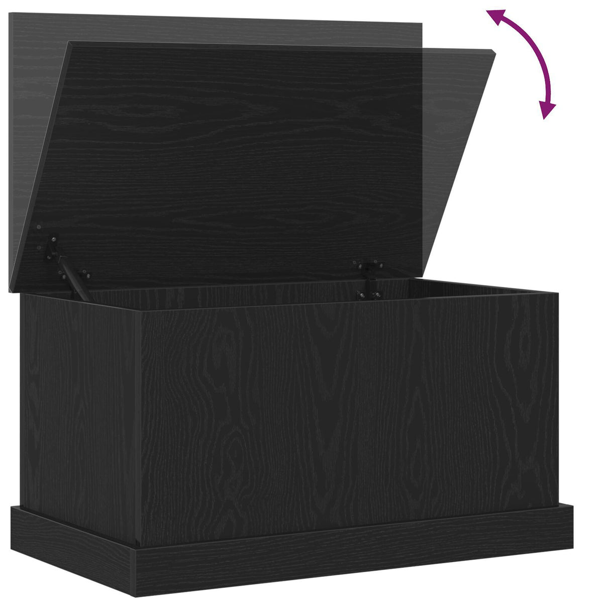 Storage Box Black Oak 70X40X38 Cm Engineered Wood