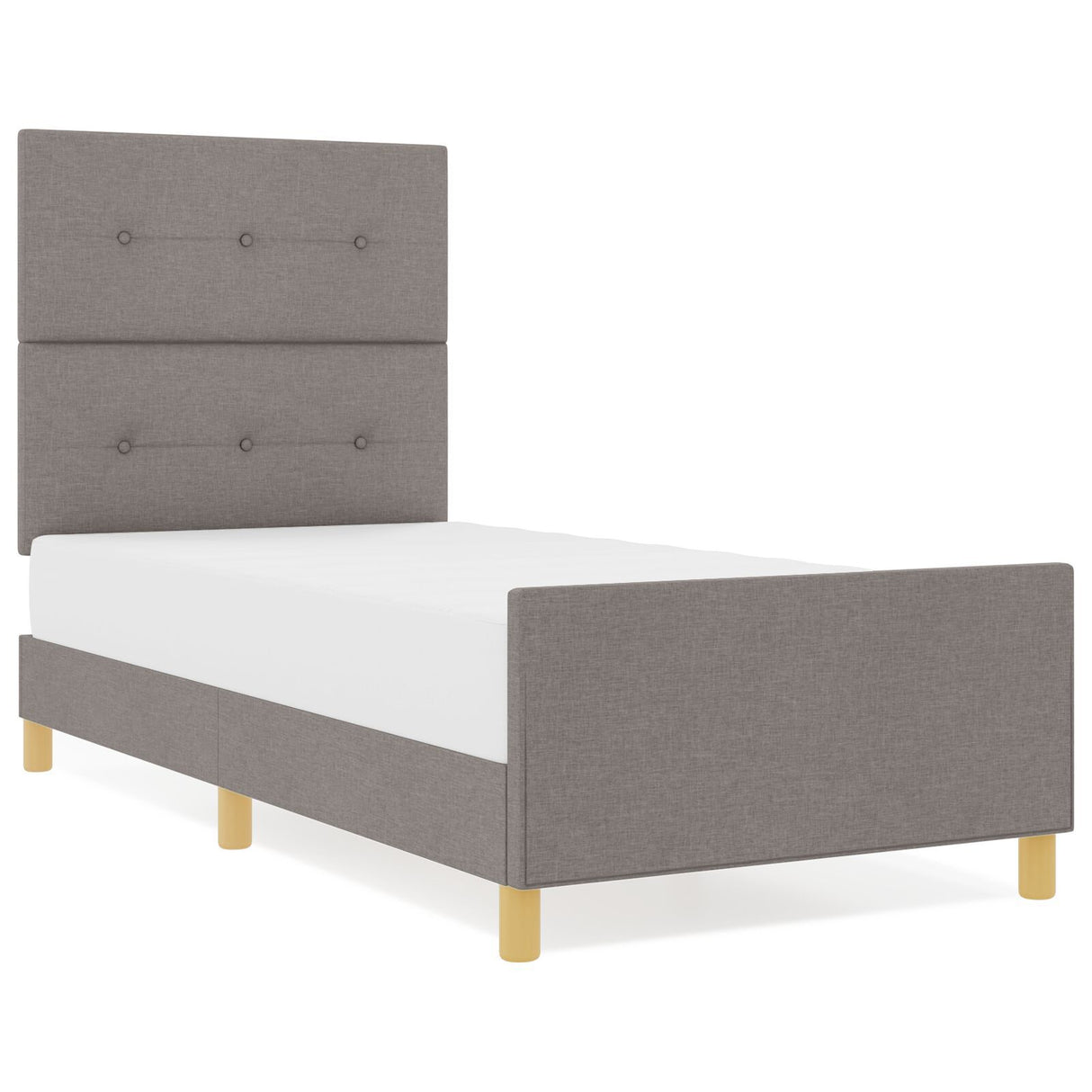 Bed Frame In Taupe, 90X190 Cm, Fabric